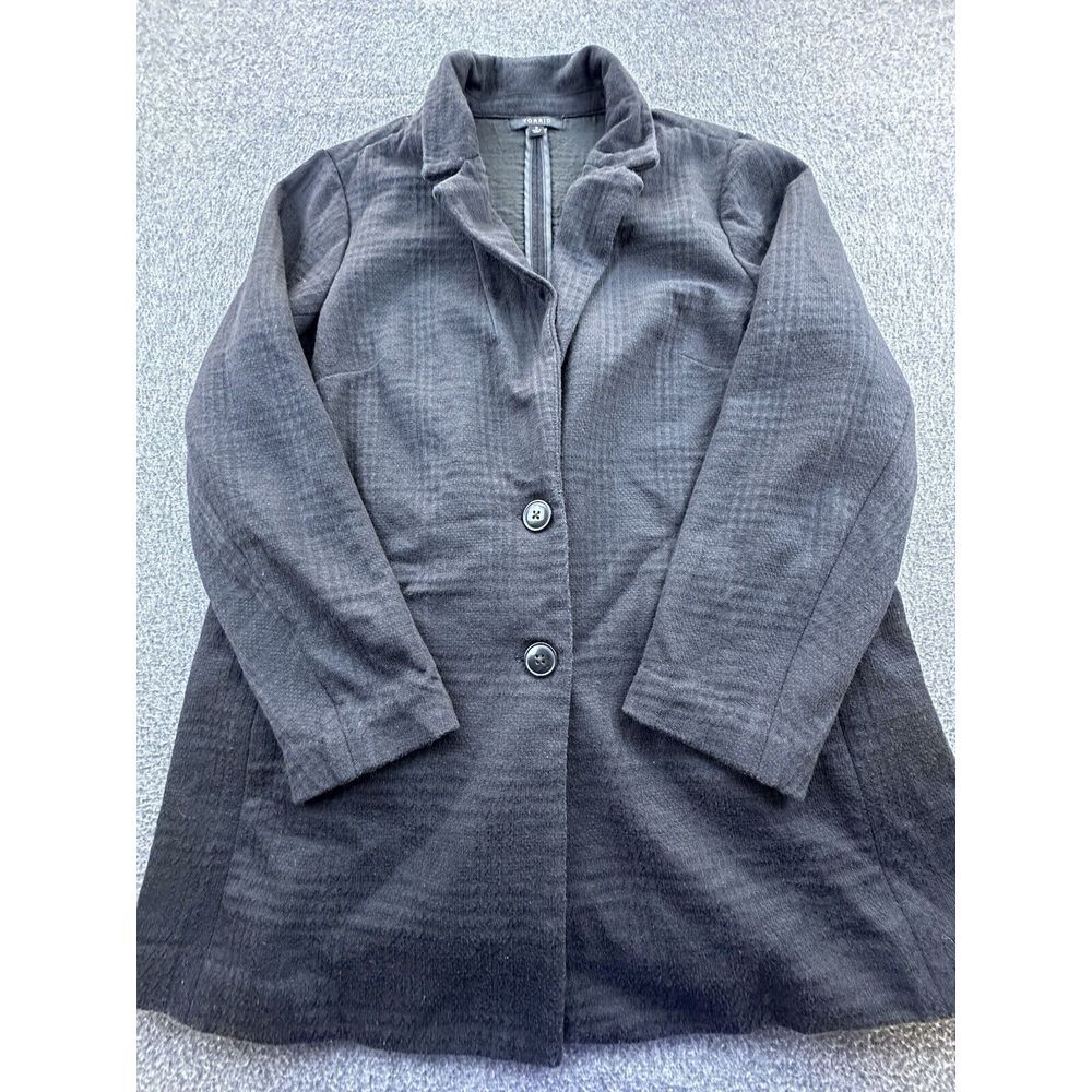Torrid Blazer Womens Size 2 Black Waffle Pattern Front Buttons Jacket Business